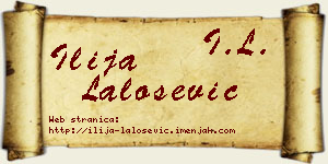 Ilija Lalošević vizit kartica